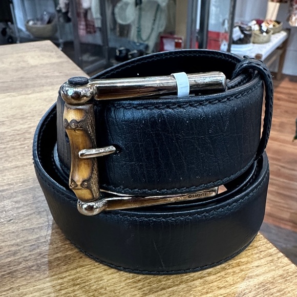 Mens Gucci Bamboo Buckle Leather Belt size 39